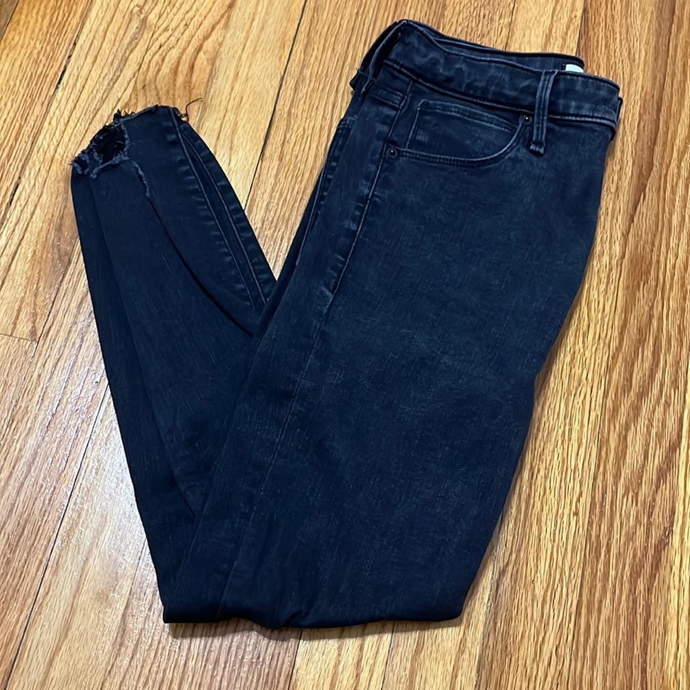 Abercrombie and Fitch black (faded) ripped High Rise Super Skinny Ankle Jeans